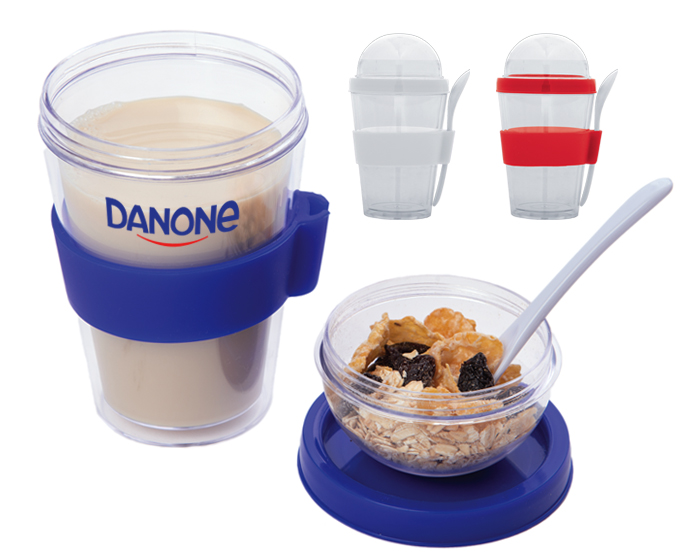 VASO DOBLE PARED DE PLASTICO CON CUCHARA FROYO