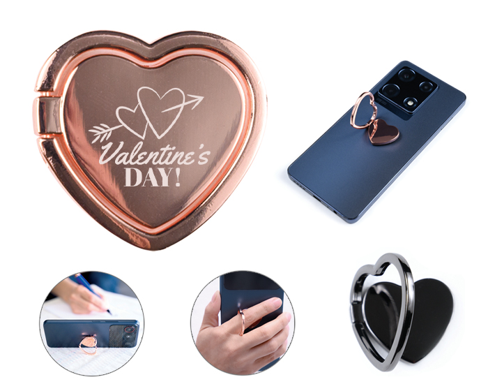 ANILLO CON SOPORTE PARA CELULAR EN FORMA DE CORAZÓN LOVER