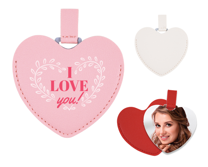 ESPEJO DE ACERO INOXIDABLE CON ESTUCHE EN FORMA DE CORAZÓN MINNIE