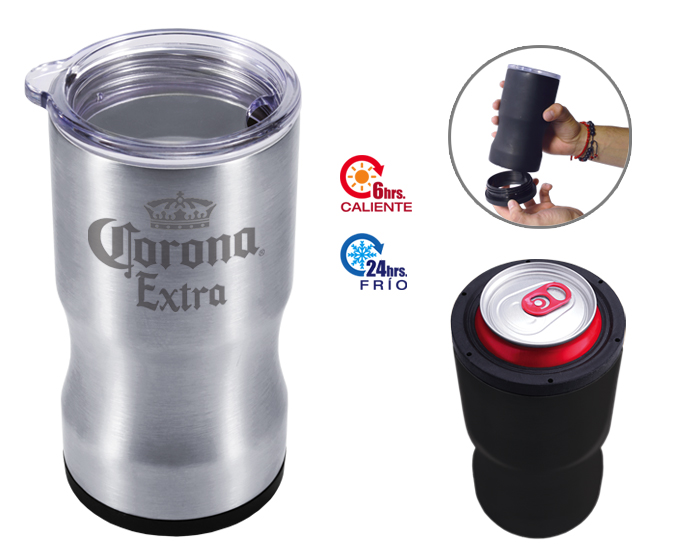 TERMO PORTA LATAS DE ACERO INOXIDABLE DE 350 ML DEUX