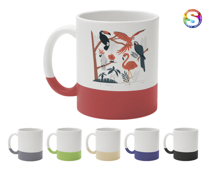 TARRO BICOLOR MATE DE SUBLIMACIÓN 11 OZ GRES