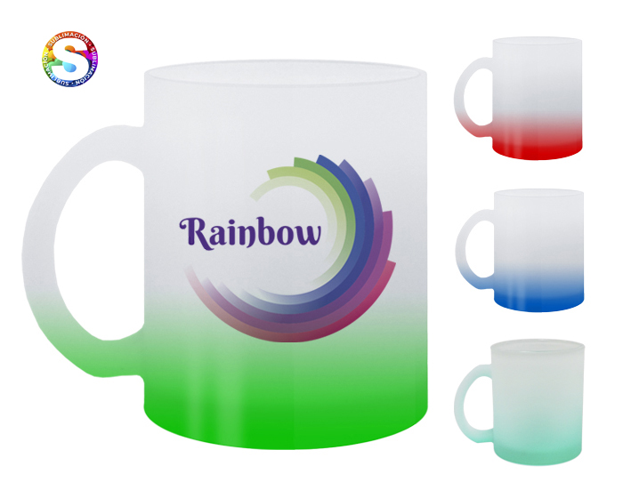 TARRO SATINADO BICOLOR DE SUBLIMACIÓN 11 OZ RAINBOW