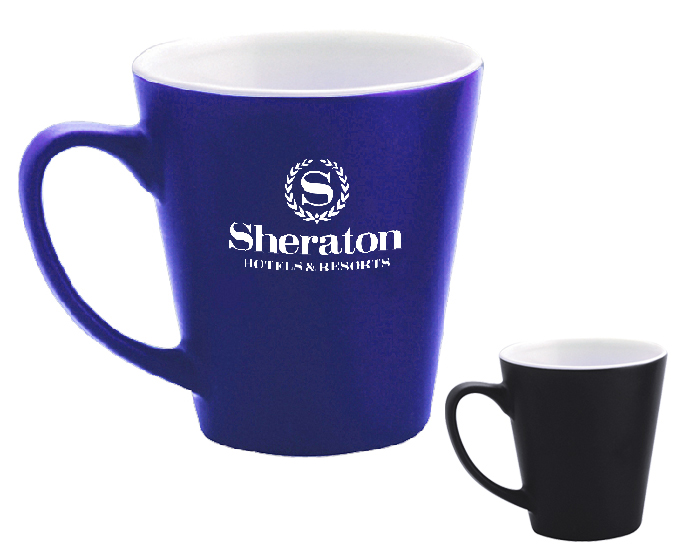 TAZA CONICA BICOLOR MATE 11 OZ TL9749 COBALTO