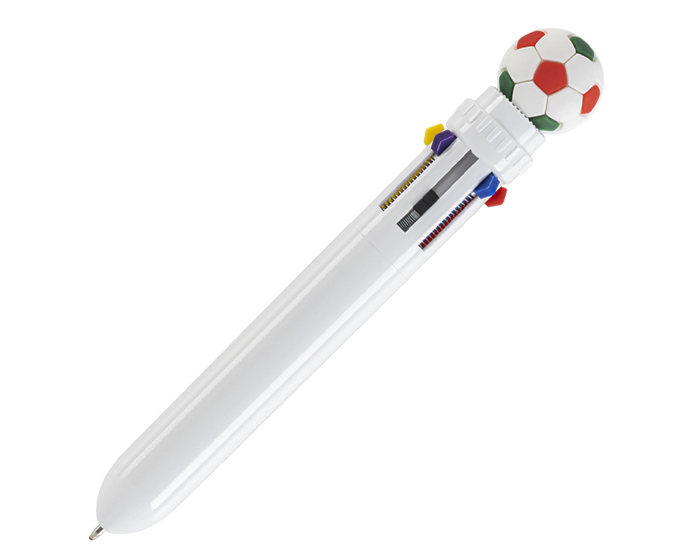 BOLÍGRAFO MULTITINTAS CON BALÓN DE SOCCER, MULTI GOL