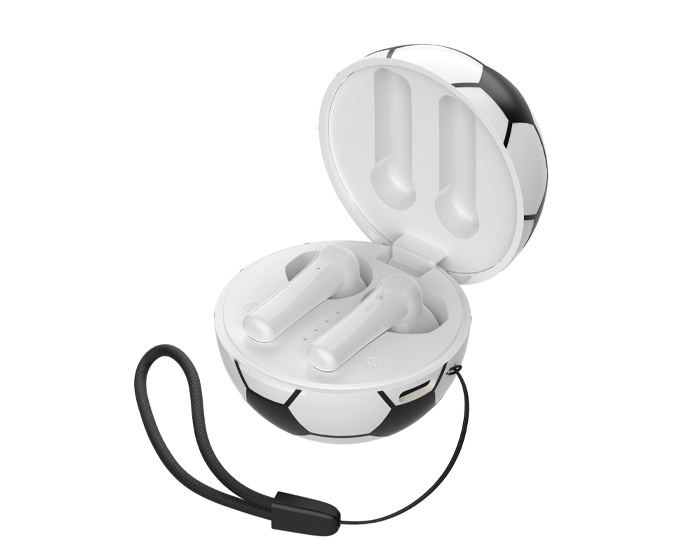 AUDÍFONOS INALÁMBRICOS CON ESTUCHE DE BALÓN DE SOCCER GOAL
