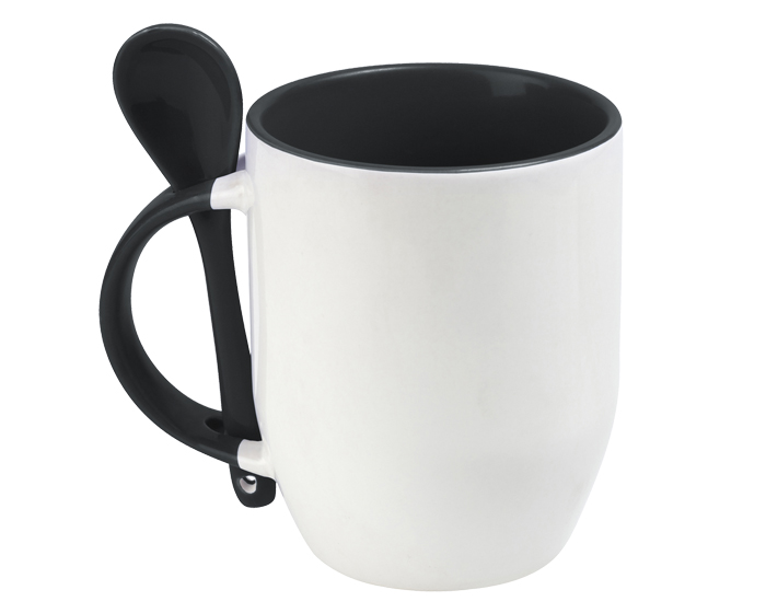 TAZA BICOLOR DE SUBLIMACIÓN CON CUCHARA