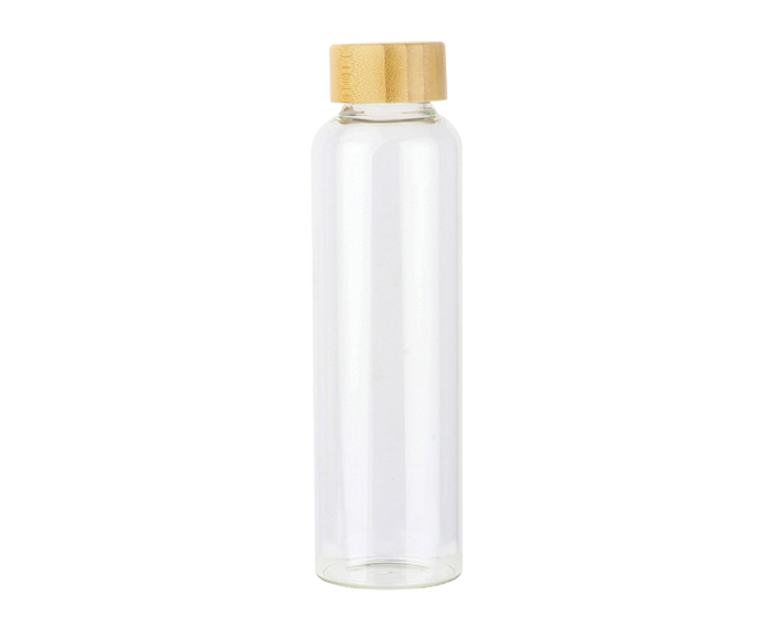 CILINDRO DE VIDRIO BOROSILICATO CON TAPA DE BAMBÚ 600 ML NATURALLS