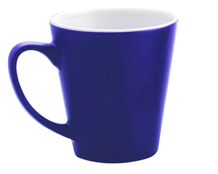 TAZA CONICA BICOLOR MATE 11 OZ TL9749 COBALTO