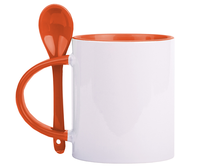 TARRO BICOLOR DE SUBLIMACIÓN C/CUCHARA 11 OZ MIRZA