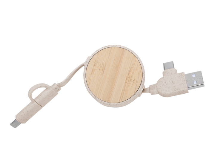 CABLE CONECTOR DE CARGA USB RETRÁCTIL 4 EN 1 CORAL