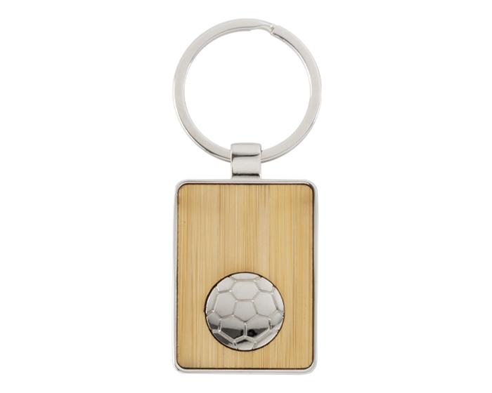 LLAVERO DE BAMBÚ CON BALÓN DE SOCCER MEZZI