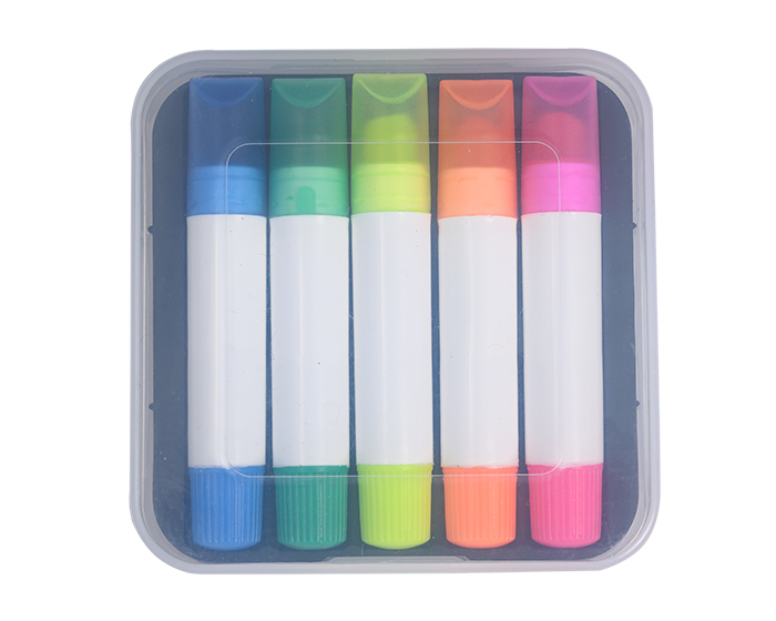 SET DE 5 MARCADORES SÓLIDOS CON ESTUCHE