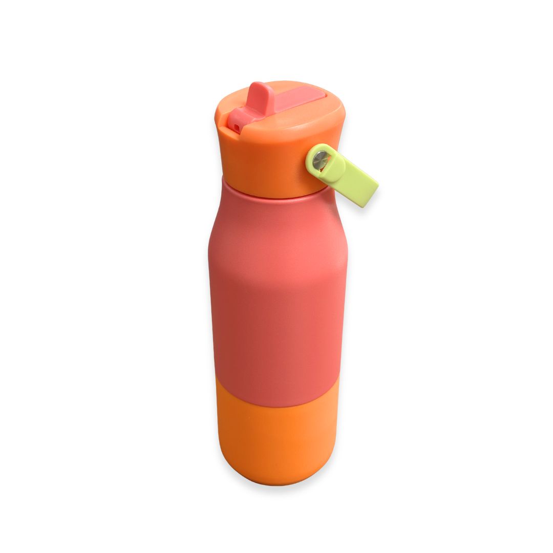Termo deportivo bicolor de acero inoxidable doble pared 700 ml